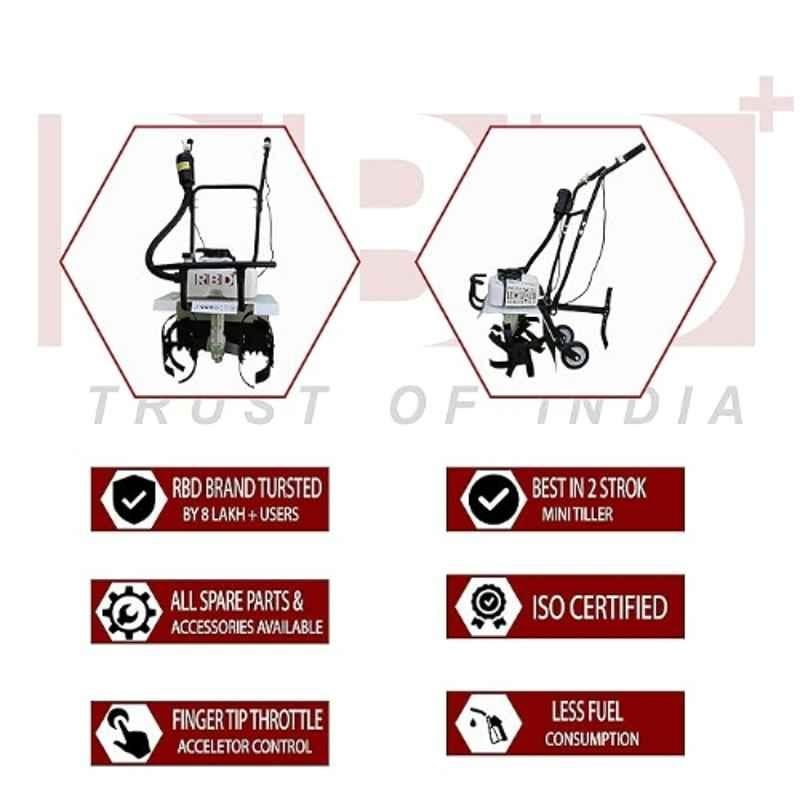 RBD RBD-3MT 3HP 2 Stroke Alloy Steel Air Cooled Power Tiller with 2 Years Warranty, RBD-PT-001 - Image 4