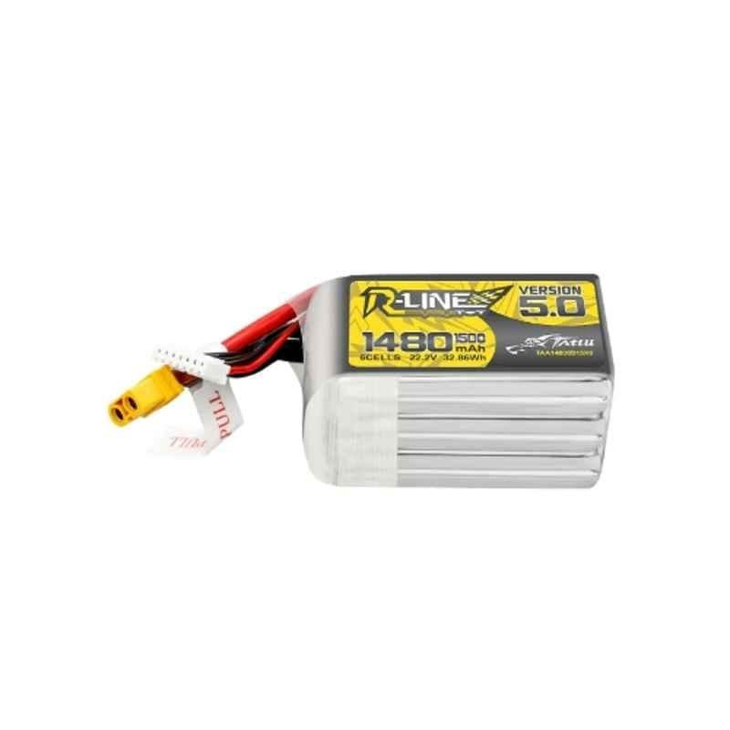Tattu R-LINE V5.0 1480mAh 6SIP 150C Lithium Polymer Battery with XT60 Plug for FPV Racing Drone, IRS2412697152
