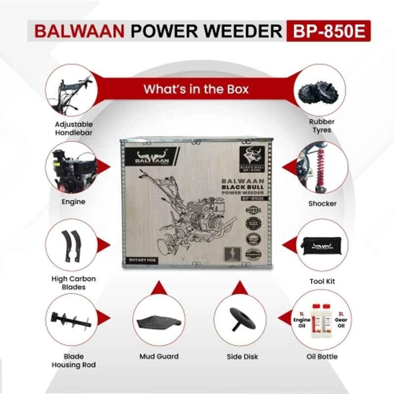Balwaan BP-850E 5.5HP 247cc 4 Stroke Electric Start Diesel Power Tiller/Weeder, MTAK-EN-PO-6007 - Image 5